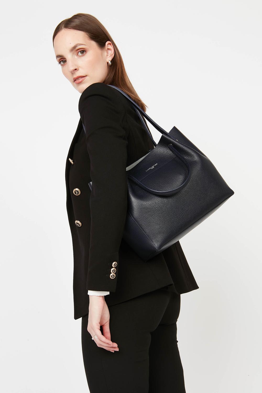 Grand sac cabas épaule - Foulonné Double LOUISA