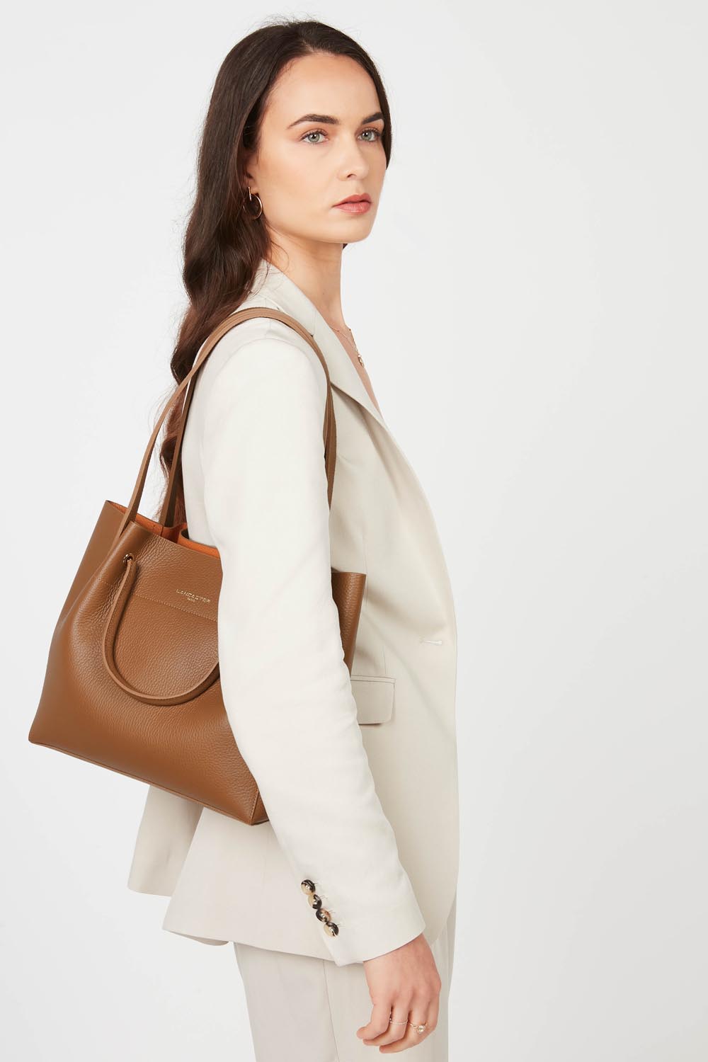 Grand sac cabas épaule - Foulonné Double LOUISA