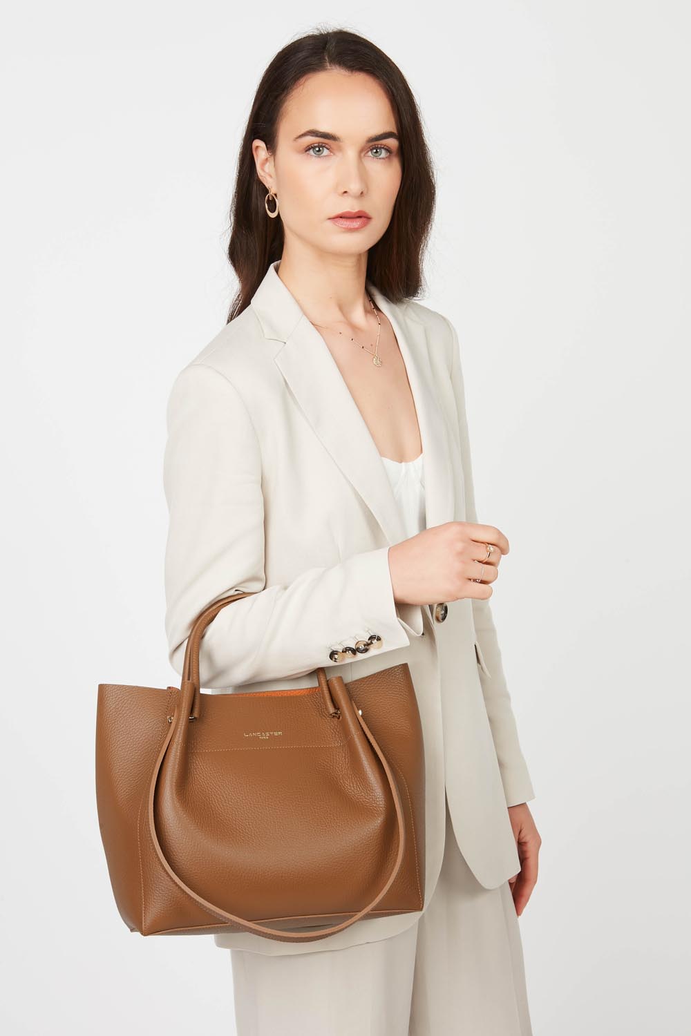 Grand sac cabas épaule - Foulonné Double LOUISA