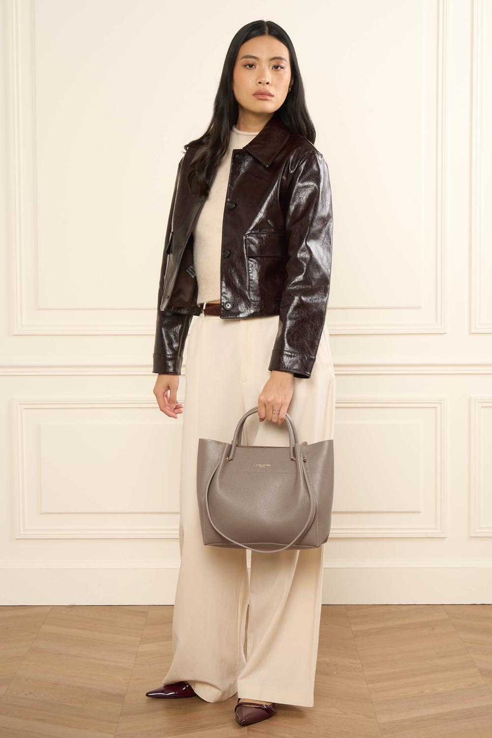 Grand sac cabas épaule - Foulonné Double LOUISA