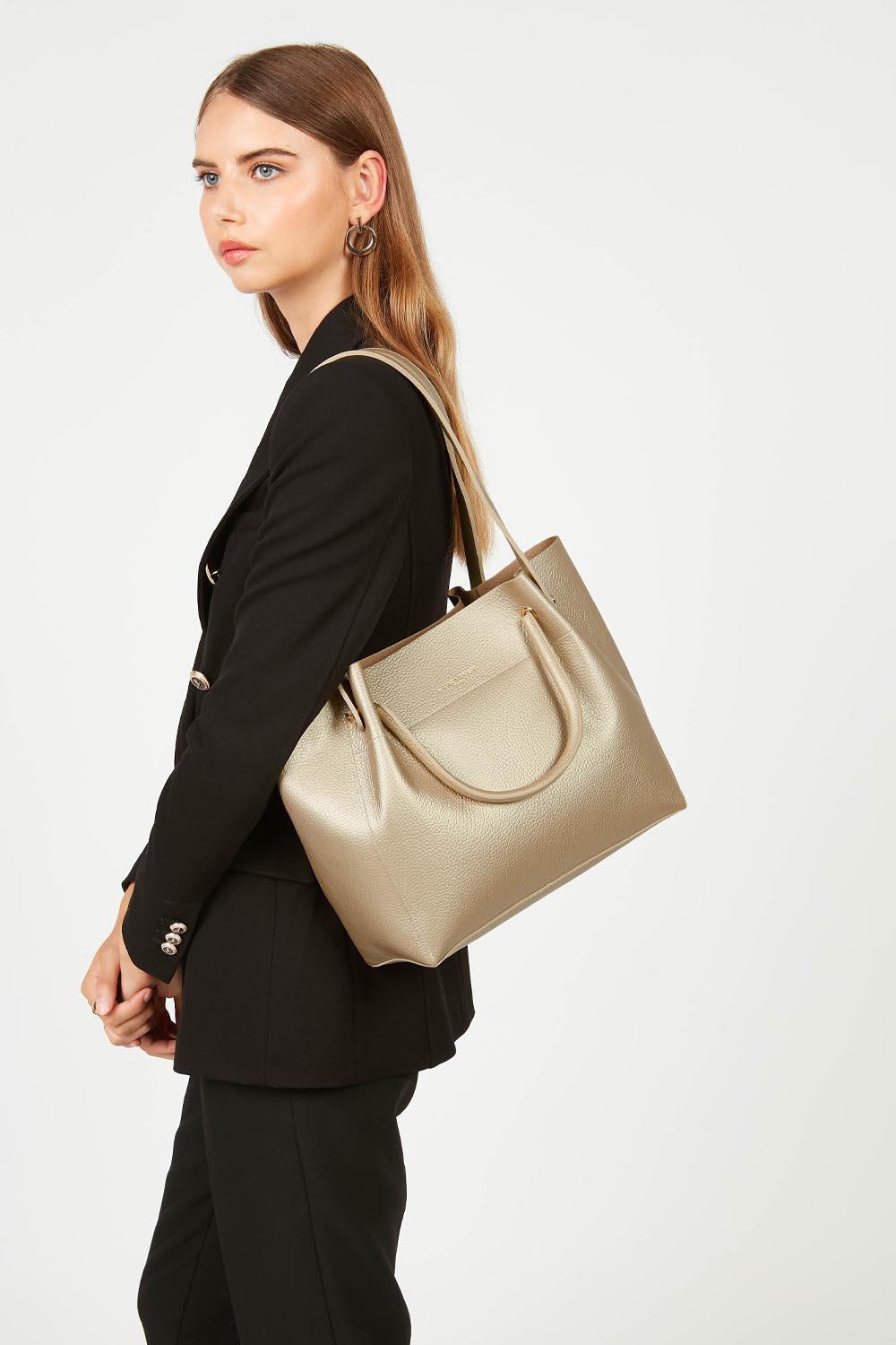 Grand sac cabas épaule - Foulonné Double LOUISA