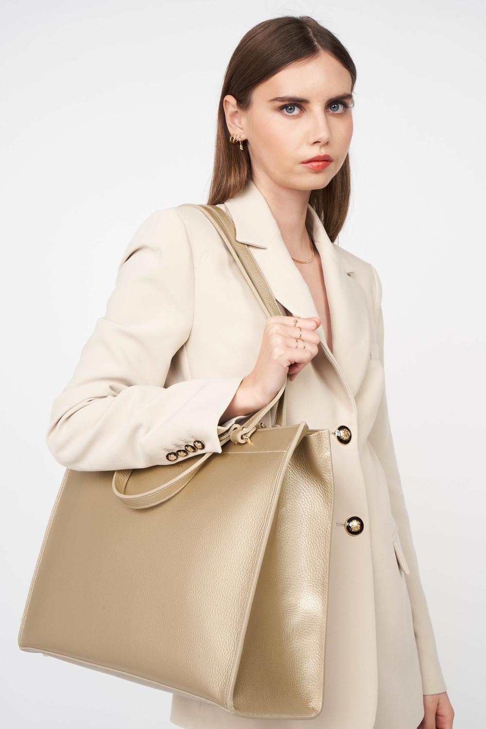 Très grand sac cabas épaule - Foulonné Double DAILY