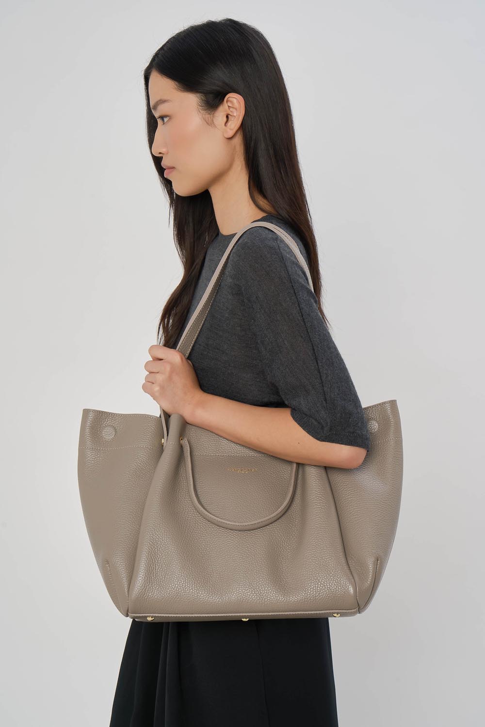 Très grand sac cabas épaule - Foulonné Double LOUISA