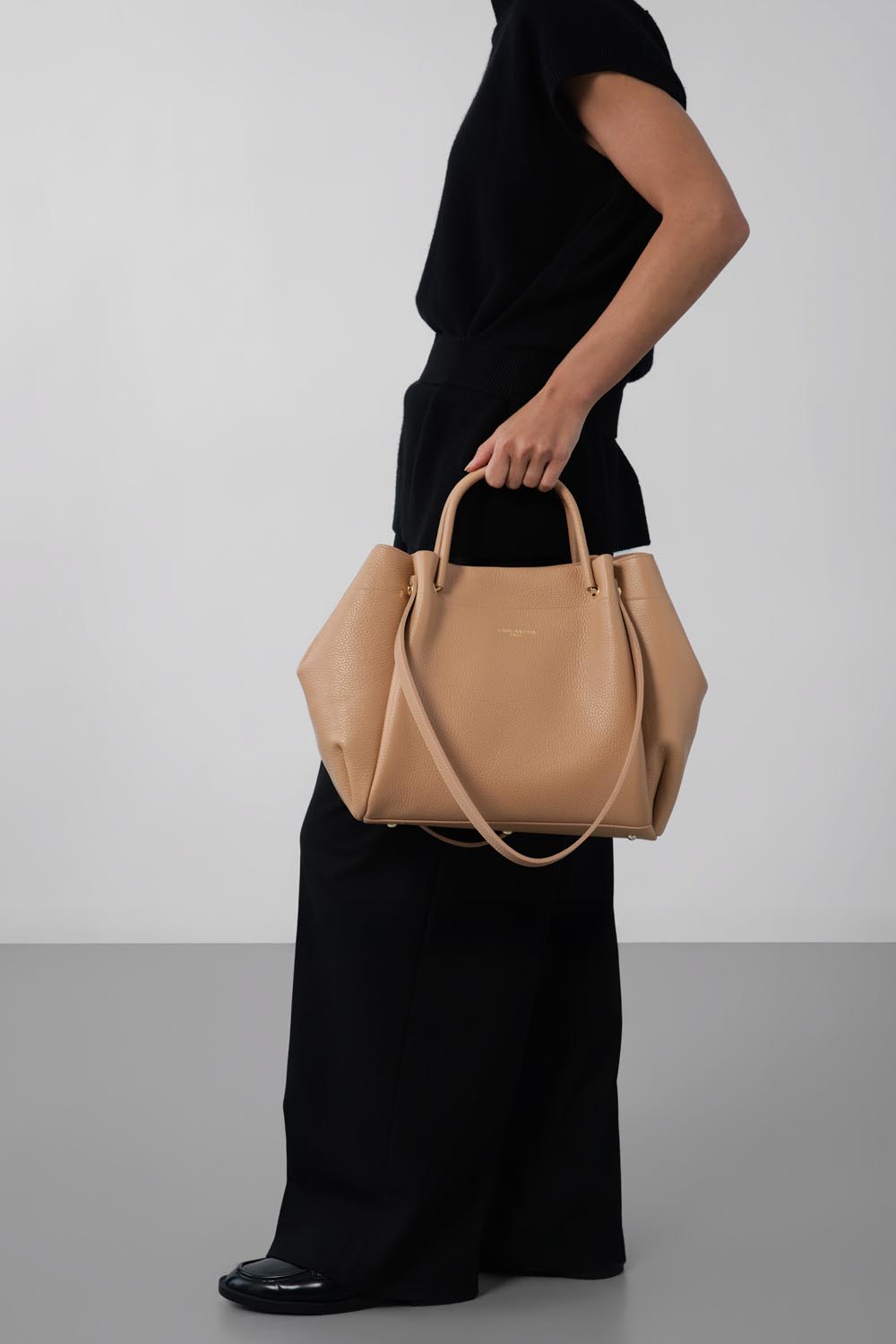 Très grand sac cabas épaule - Foulonné Double LOUISA