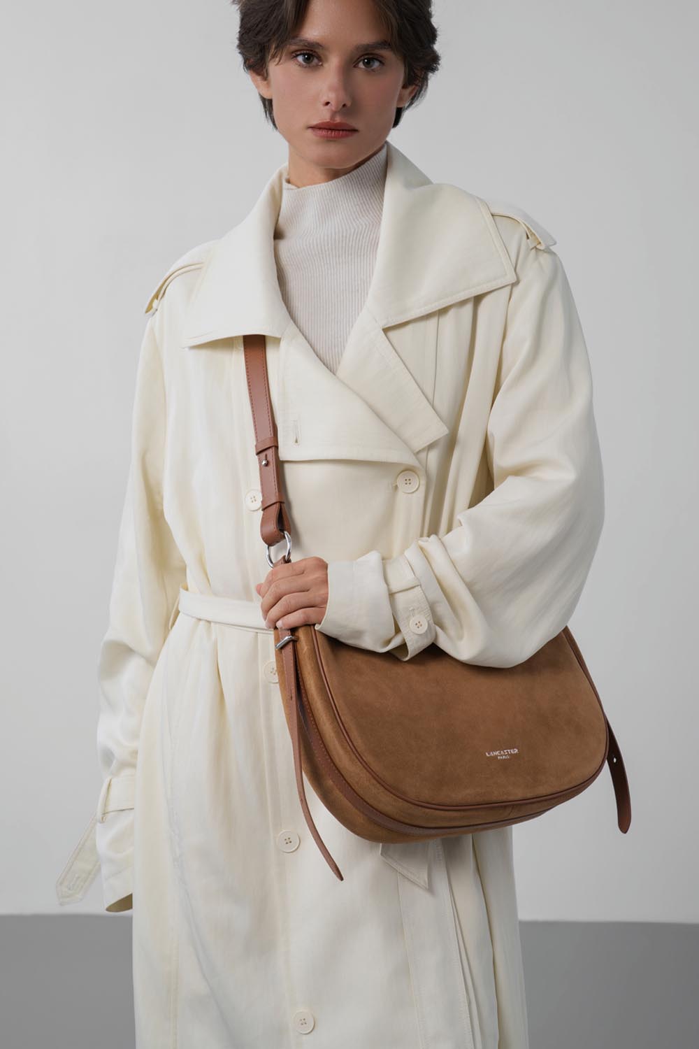 Grand sac besace - Daim italien