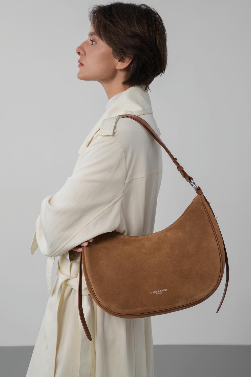 Grand sac besace - Daim italien