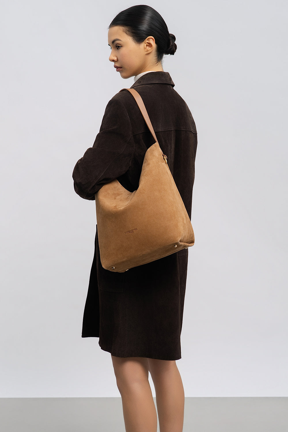 Grand sac seau - Daim