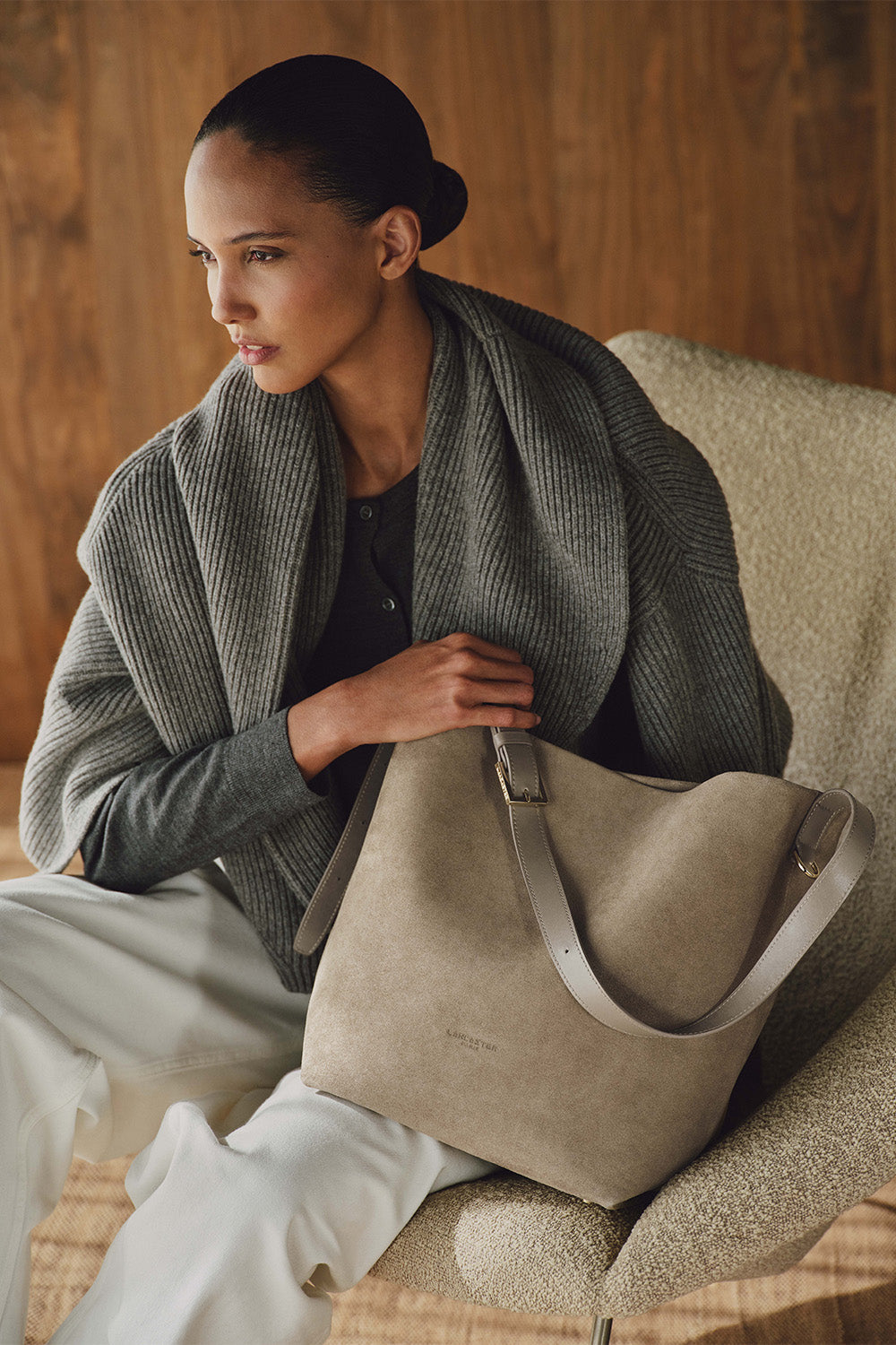 Grand sac seau - Daim