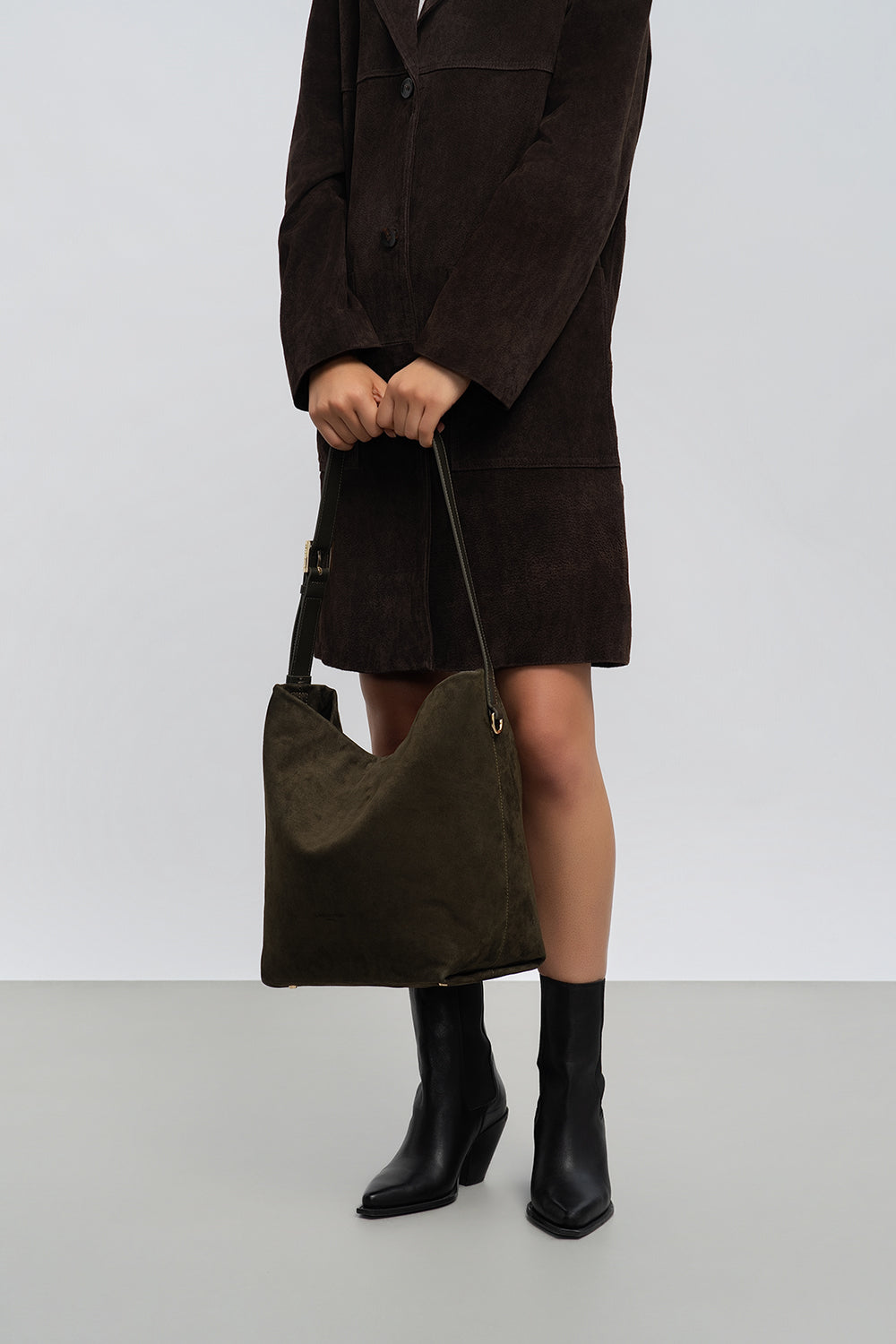 Grand sac seau - Daim
