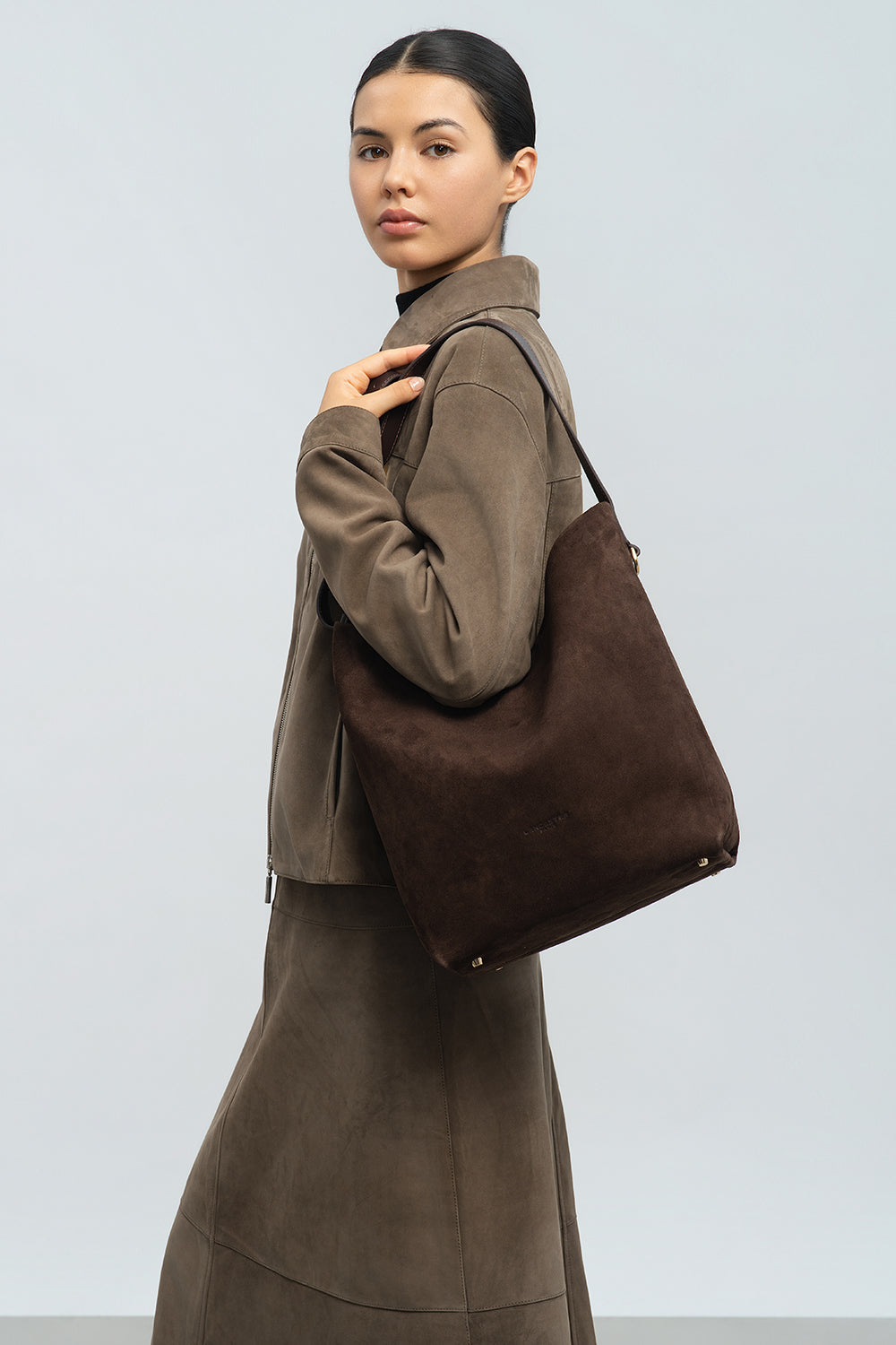 Grand sac seau - Daim