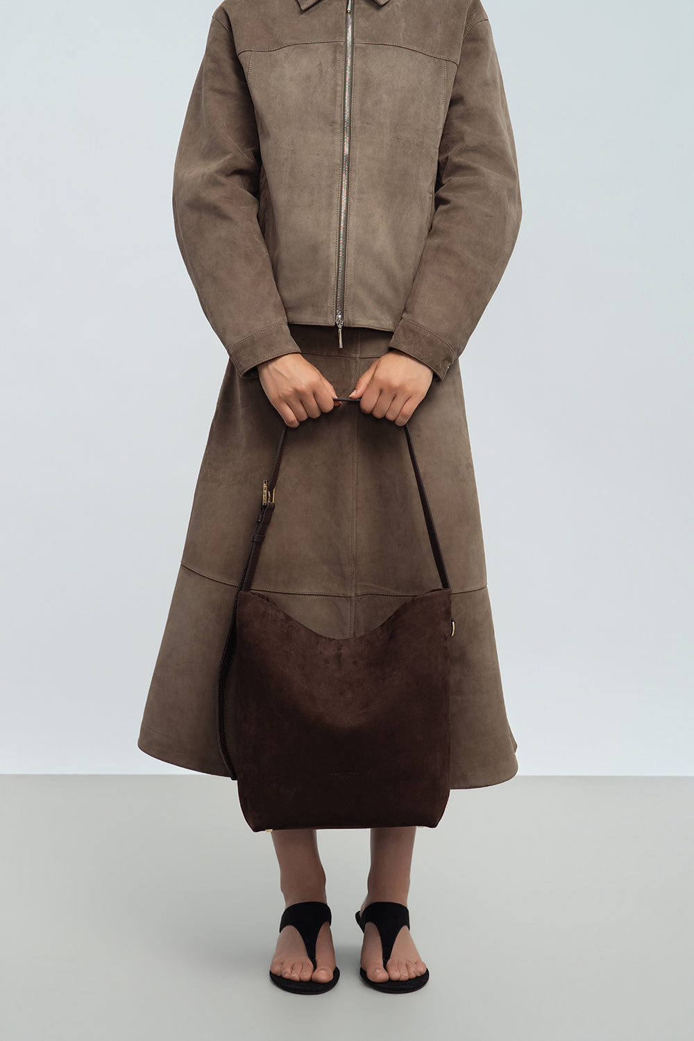 Grand sac seau - Daim